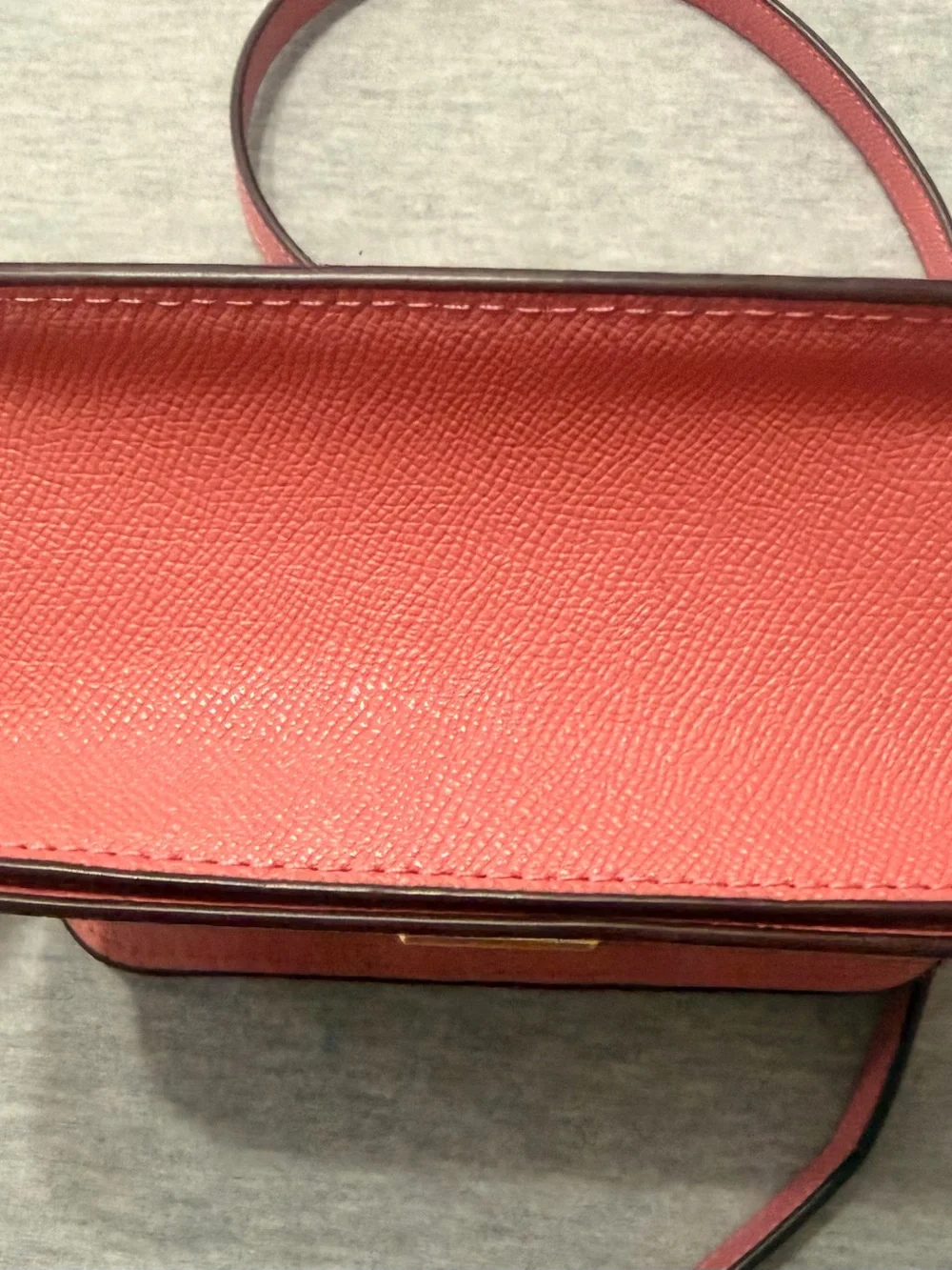 Coach Coral Leather cross body purse with Gold Logo